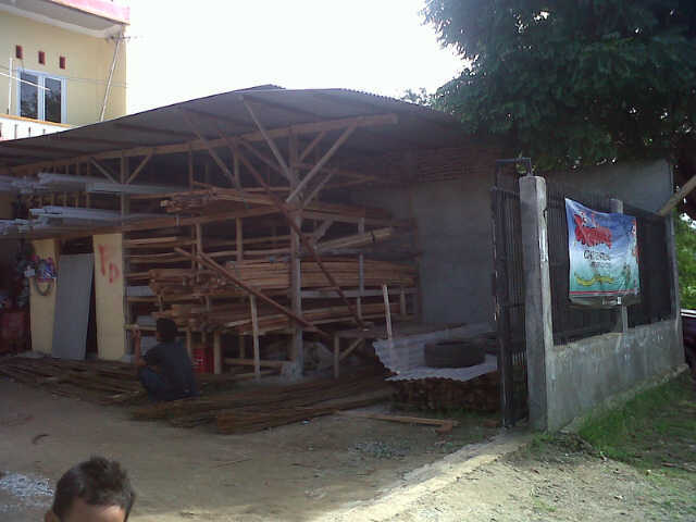 Kayu untuk bangunan yang tersusun rapi