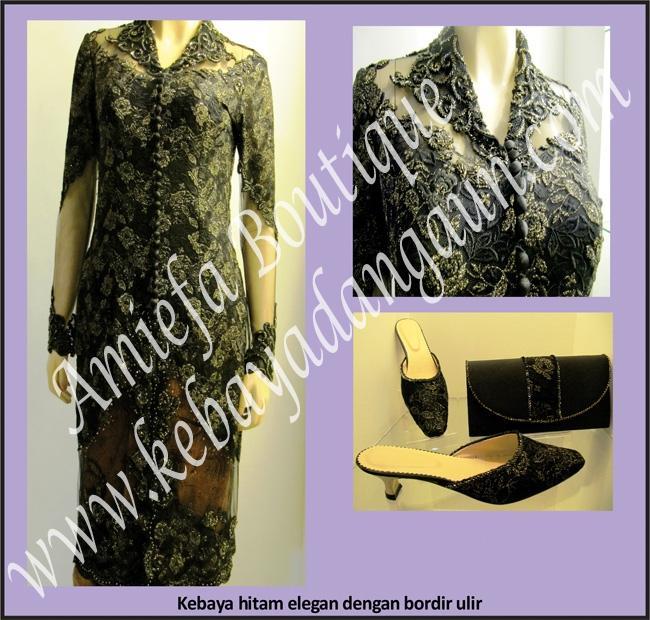 Kebaya Hitam Emas Elegan