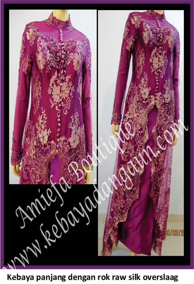 Kebaya Panjang Rok Raw Silk Overslaag 
