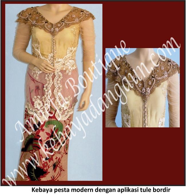 Kebaya Pesta Modern Aplikasi Tule   Copy