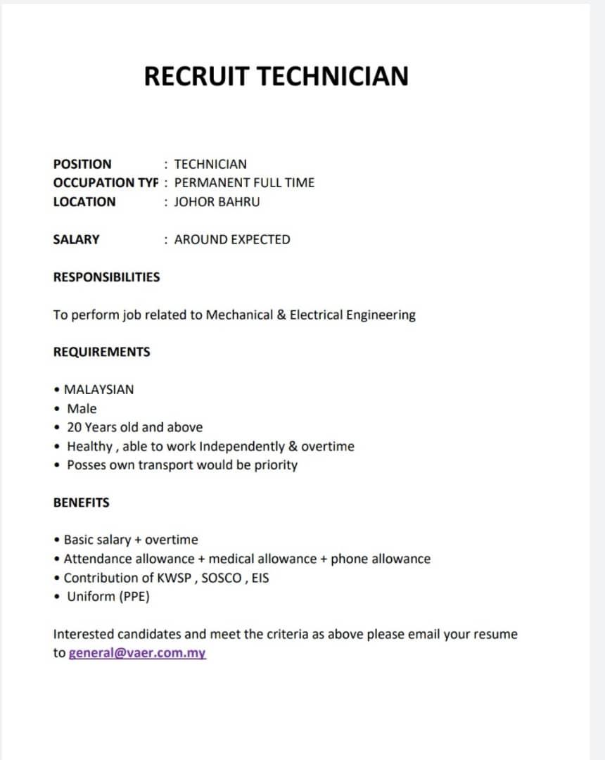 Vaer Industrial Sdn Bhd - Announcement on March 19, 2021 15:04