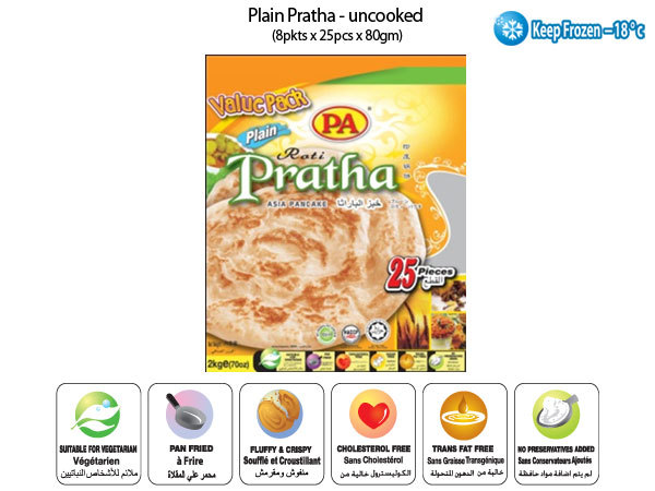 pratha uncooked 25pcs