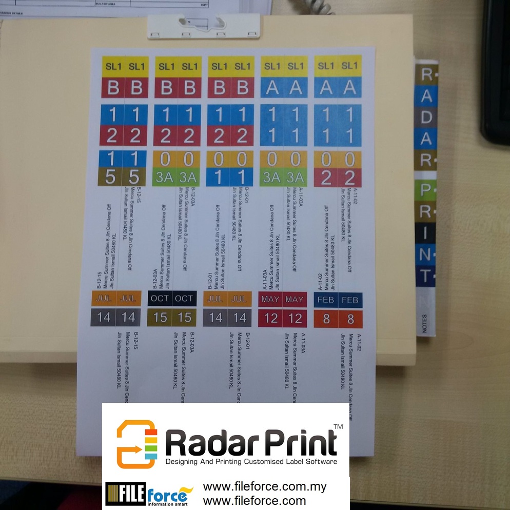 sample label created by RadarPrint