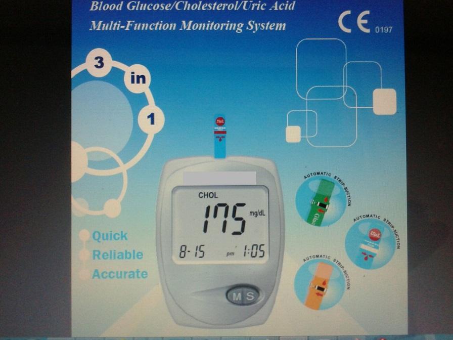 >> 3-IN-1 Meter System (Cholesterol/Urid Acid/Glucose)