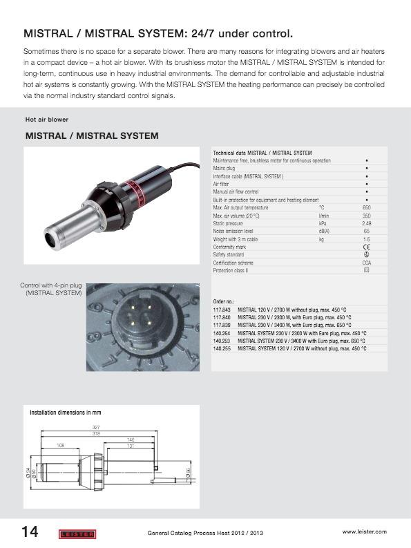 Leister Hot Air Blower - MISTRAL_SYSTEM_ENG_2015