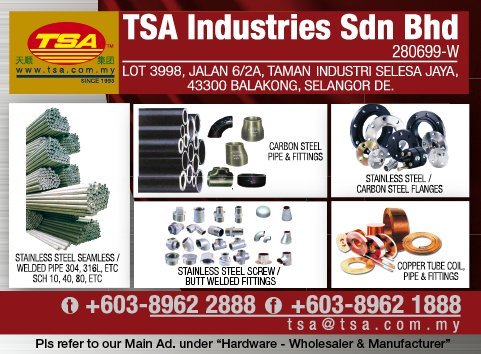 Tsa Industries Sdn Bhd Pipes Fittings Tubing In Malaysia