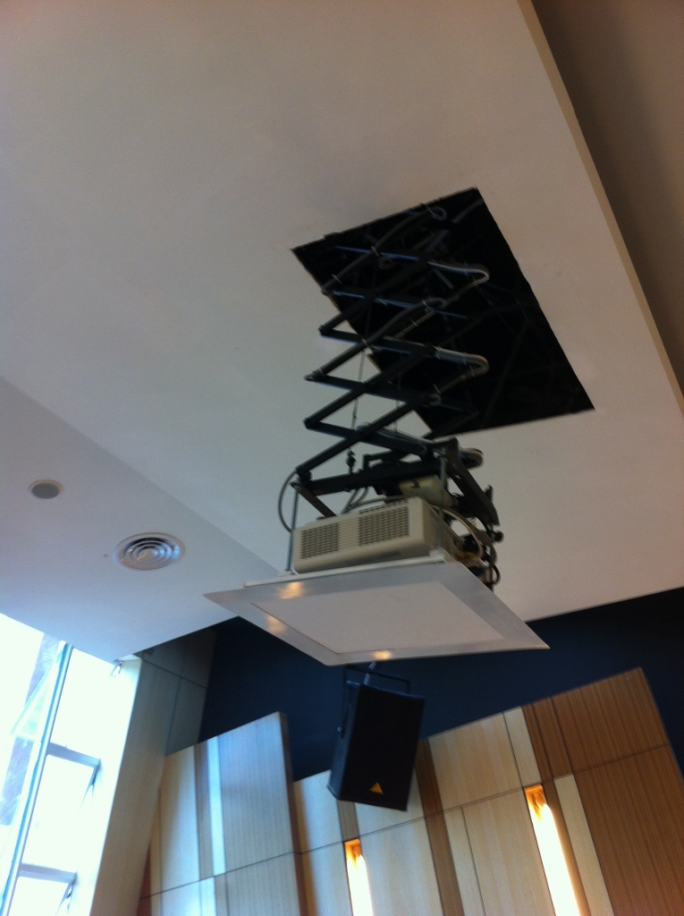 Projector Lift and Speaker Installation at Auditorium (765x1024)