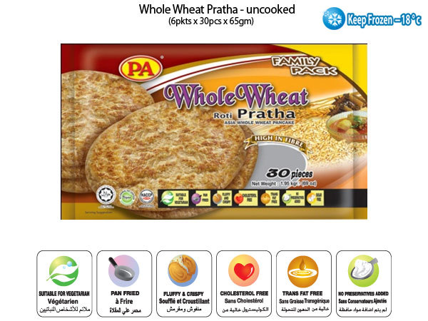 whole wheat pratha 30pcs