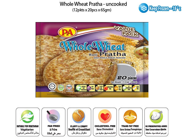 whole wheat pratha 20pcs