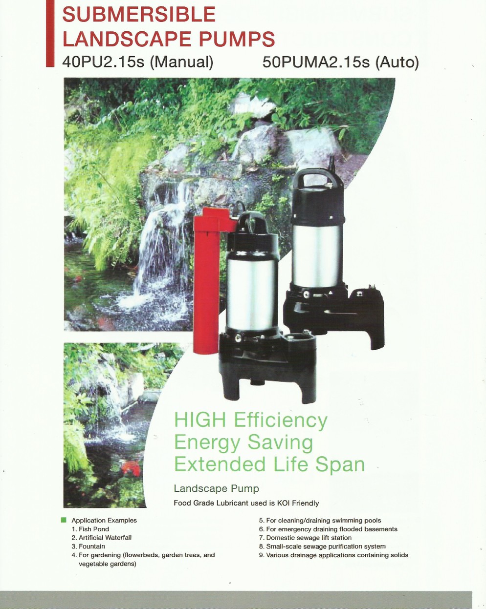 Submersible Landscape Pumps