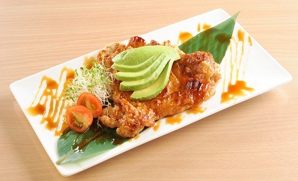 chicken teriyaki with avokado