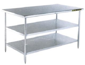 S S WORKTABLE WITH 2 TIER UNDERSHELF