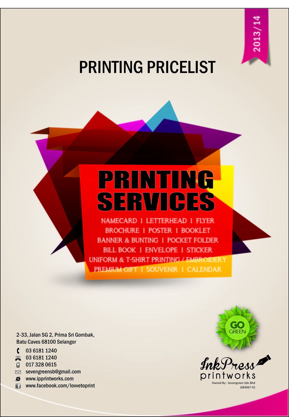 PRINTING PRICELIST