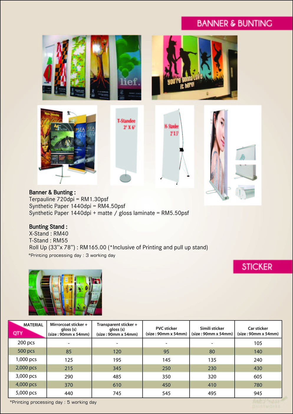 BANNER,BUNTING & STICKER
