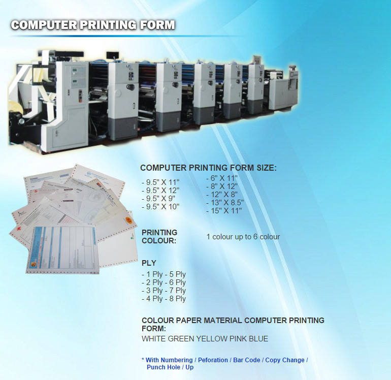 Computer Printing form