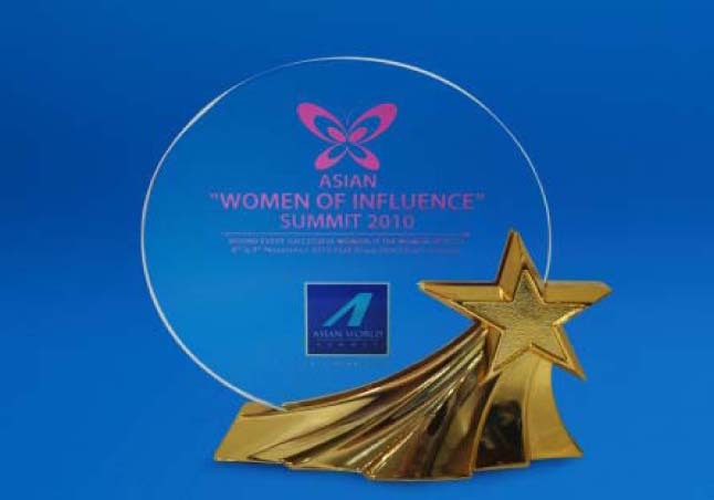 AWC1420 Round Crystal Award with Golden Star