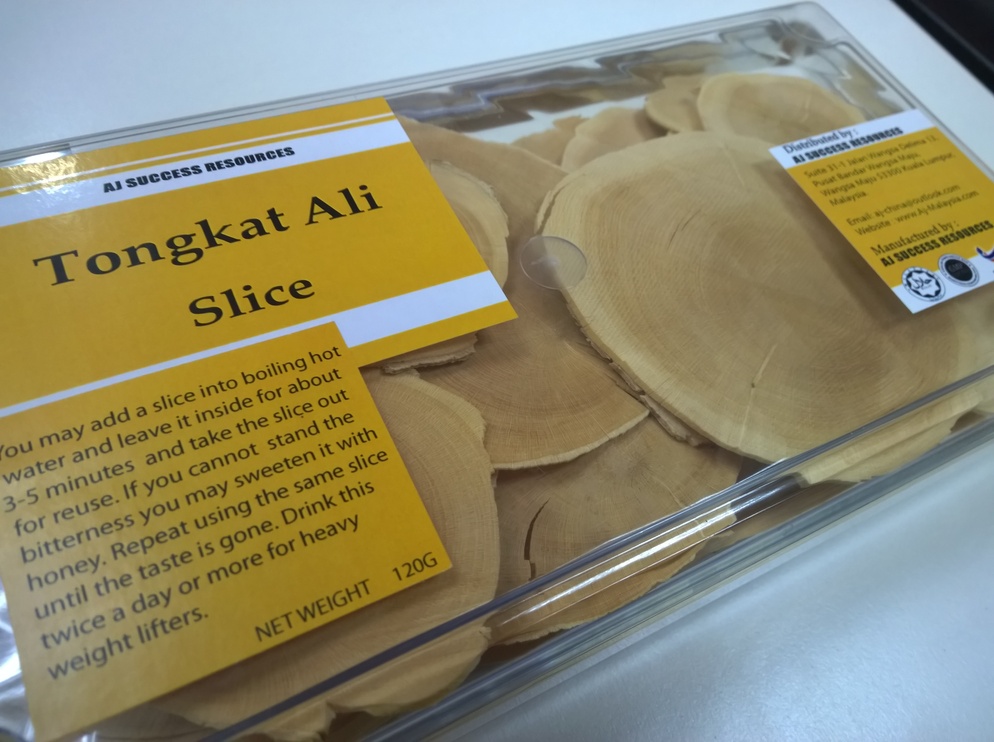 tongkat ali root sliced