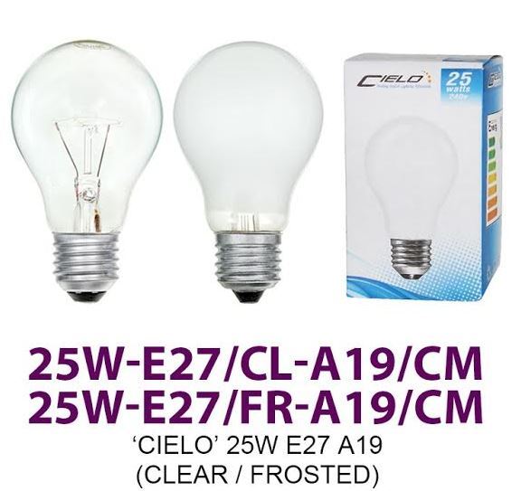 25W E27 CL A19 FR A19 CM