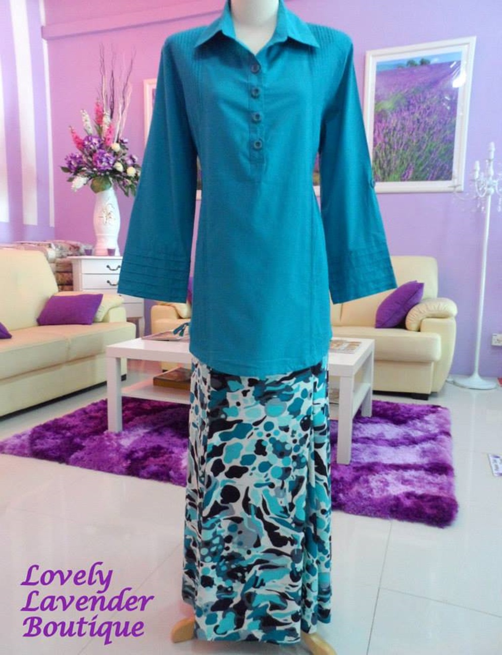 Code: MM02, Blouse & A-shaped Skirt. For more info, please contact +6019-3153119