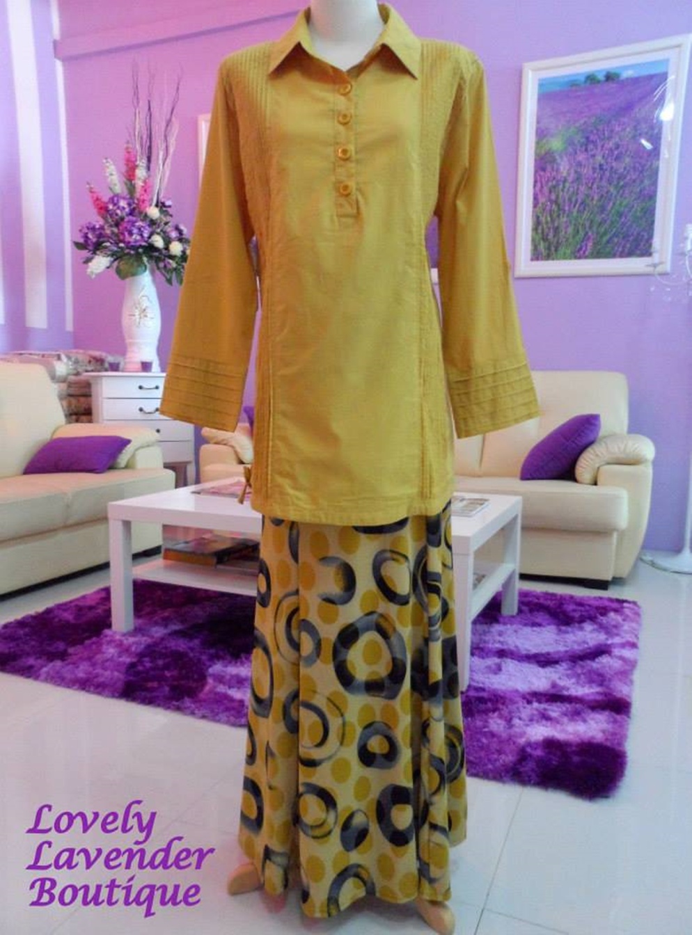 Code: MM01, Blouse & A-shaped Skirt. For more info, please contact +6019-3153119