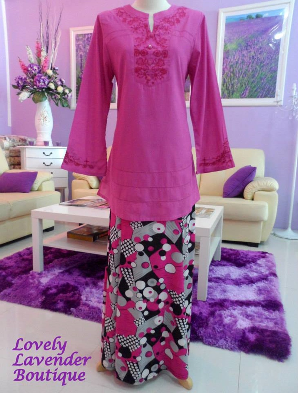 Code: MM07, Blouse & A-shaped Skirt. For more info, please contact +6019-3153119