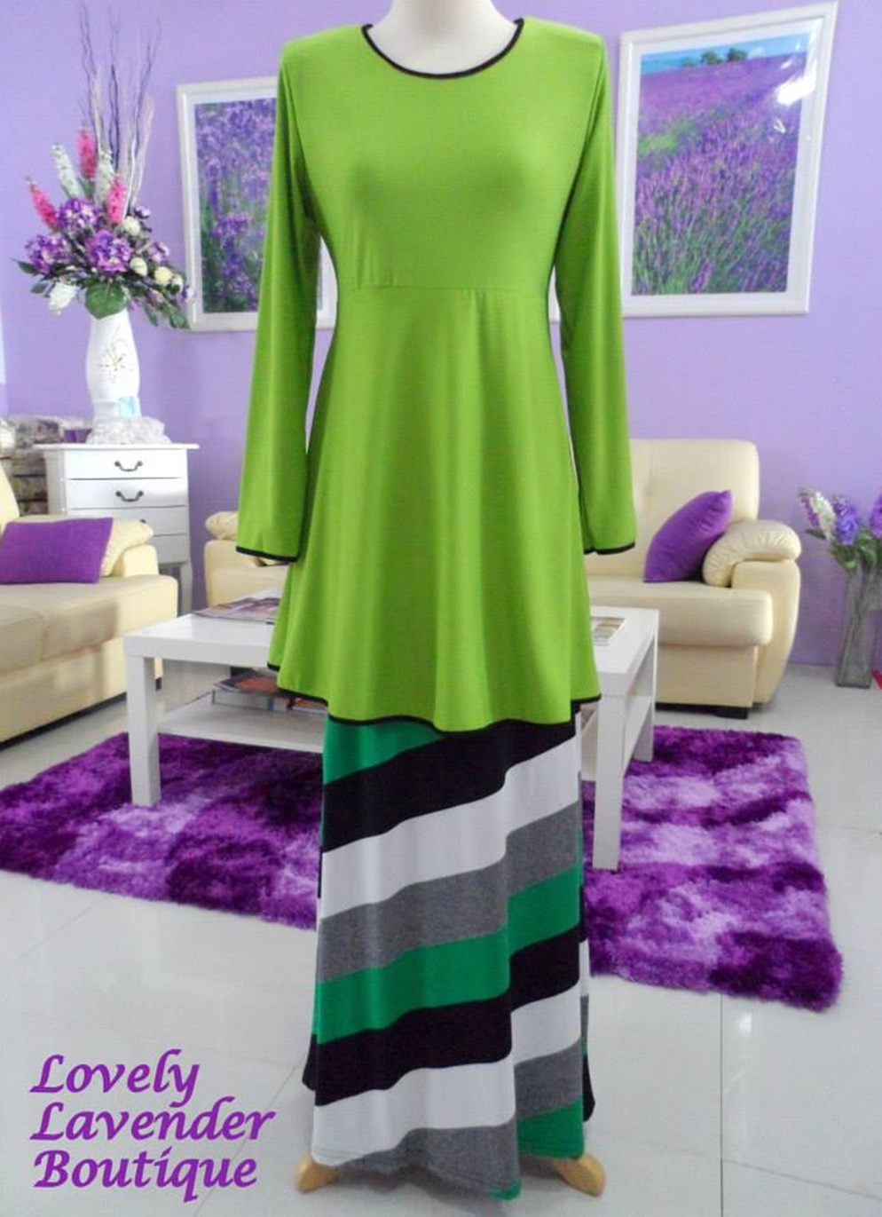 Code: MM09, Blouse & A-shaped Skirt. For more info, please contact +6019-3153119