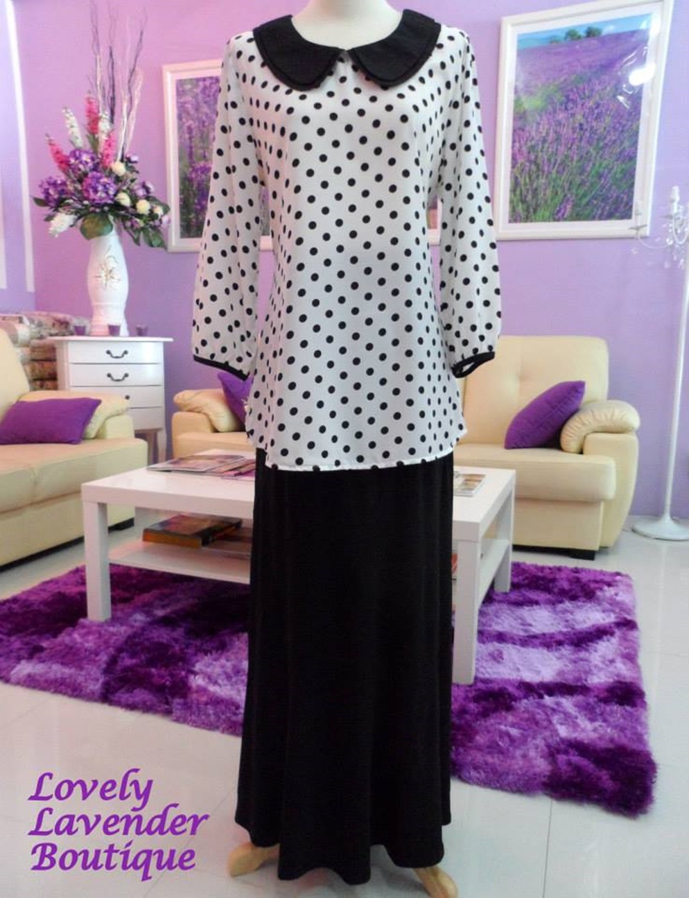 Code: MM10, Blouse & A-shaped Skirt. For more info, please contact +6019-3153119