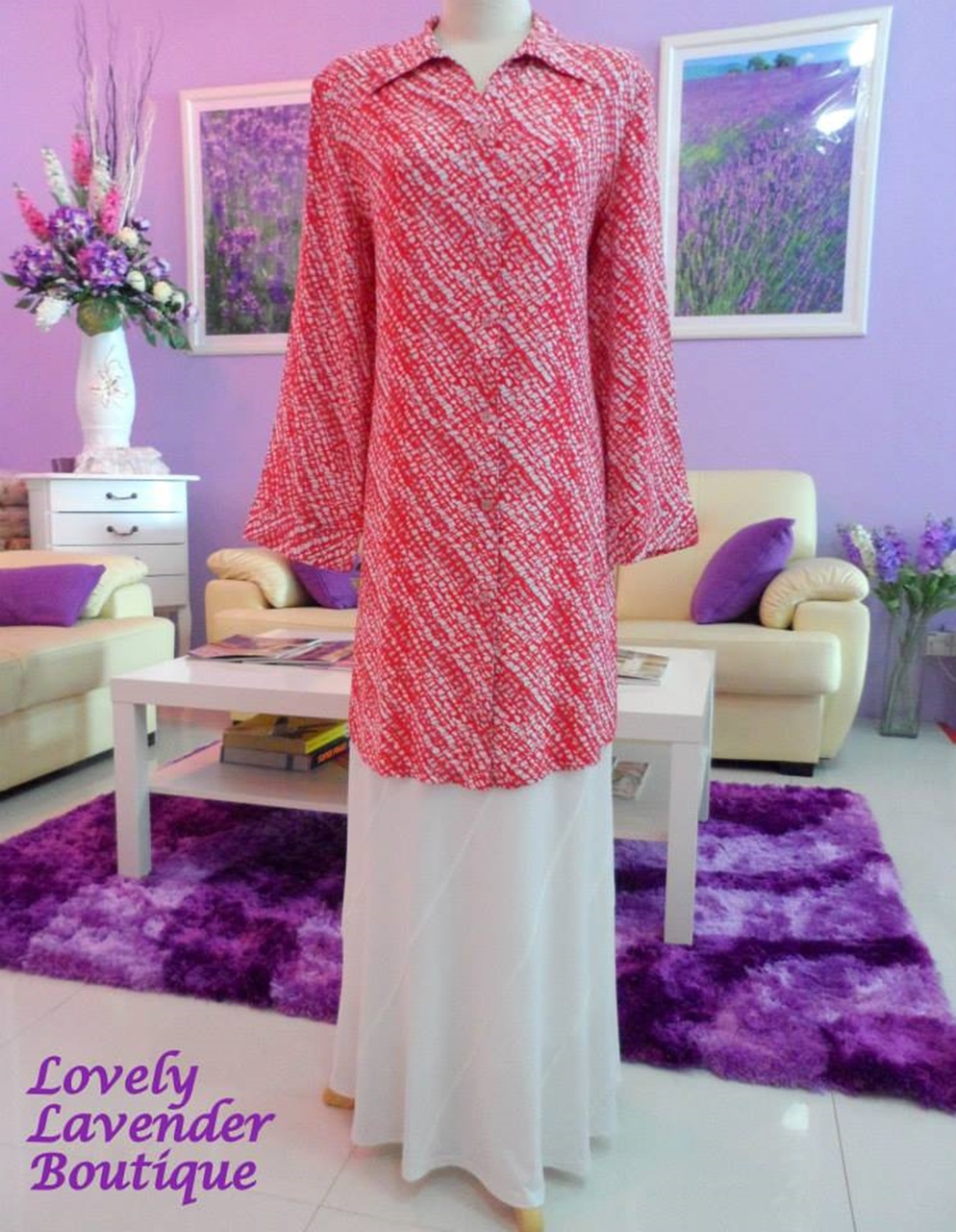 Code: MM12, Blouse & A-shaped Skirt. For more info, please contact +6019-3153119