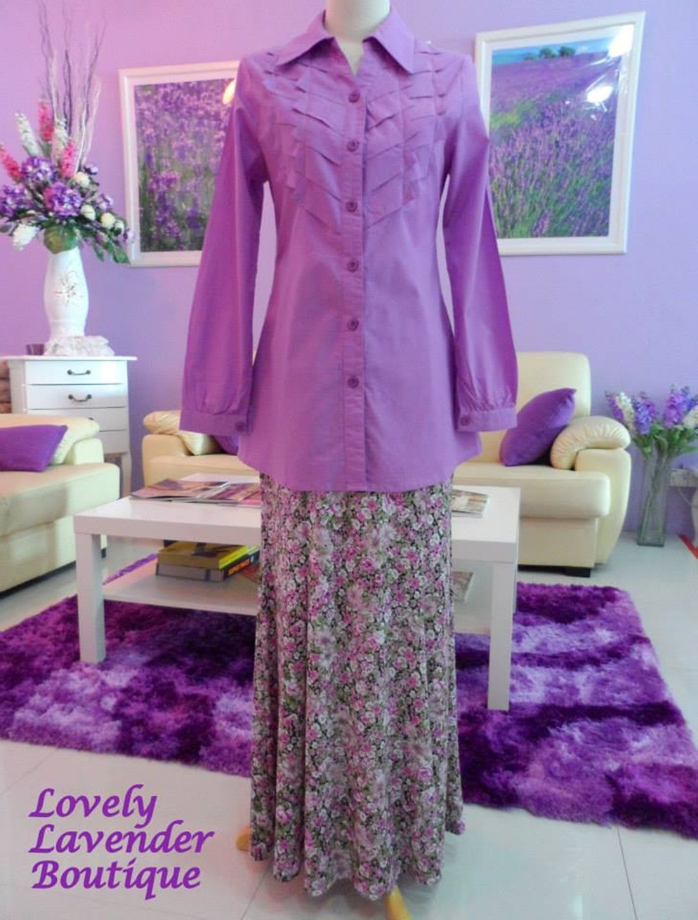 Code: MM15, Blouse & A-shaped Skirt. For more info, please contact +6019-3153119