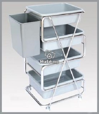Stainless Steel 4 Tier Removable Trolley