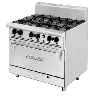 Stainless Steel Combination Open Burner Griddle with Oven