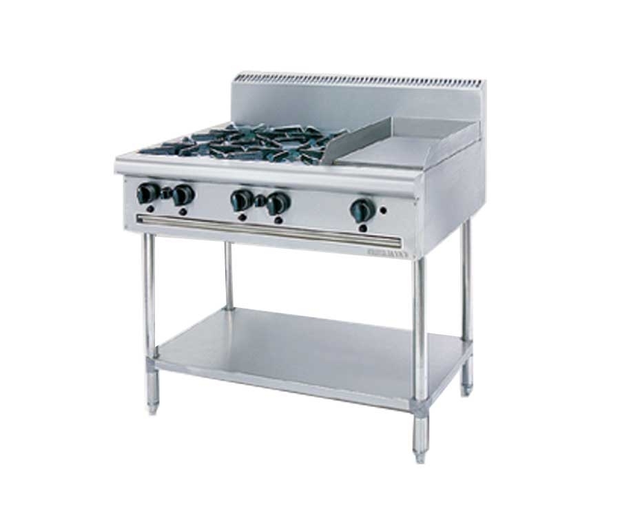 Stainless Steel Combination Open Burner Griddle