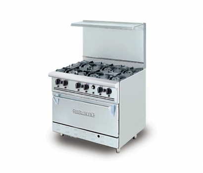 Stainless Steel Deluxe Range Oven with Open Burner