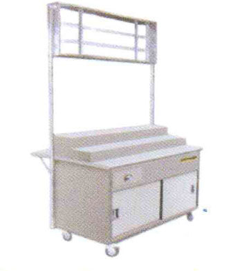 Stainless Steel Lobak Stall with Front Wings & Sign Board & Display Stand