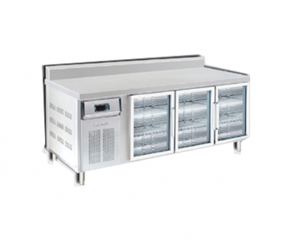 Stainless Steel Refrigerated Barline with Backsplash & Heated Glass