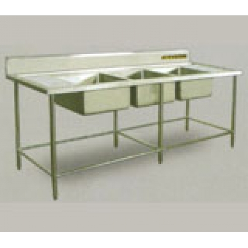 Stainless Steel Triple Bowl Sink Table