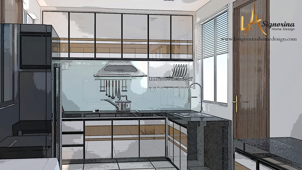 wet kitchen area design