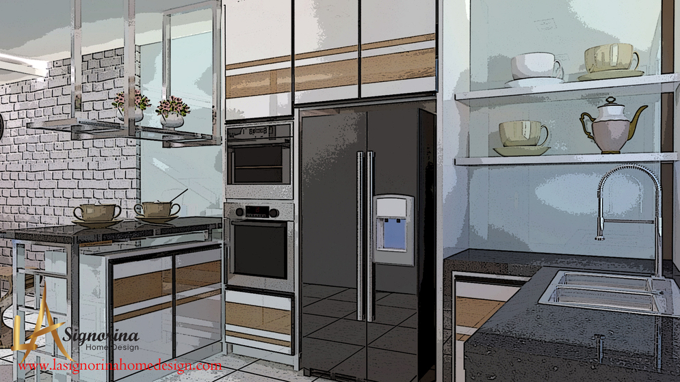 dry kitchen area design