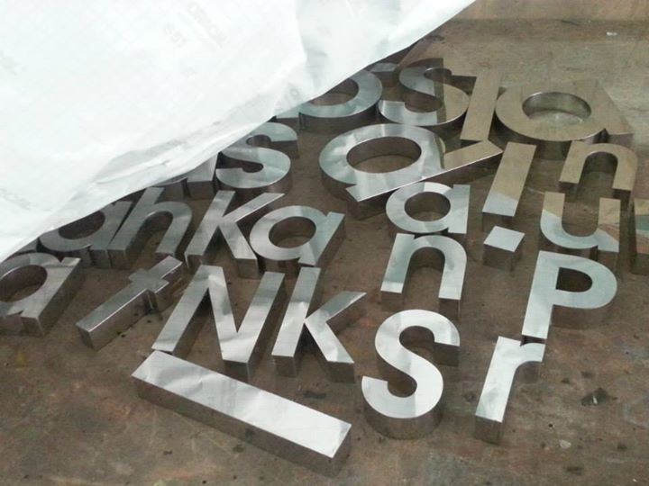 Stainless steel lettering