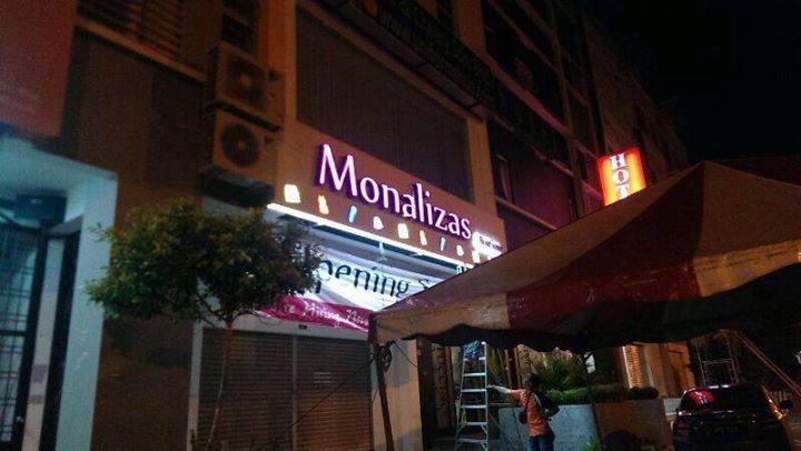 Monalizas 3D lettering LED front lit small icon----Aluminium surface with inner acrylic