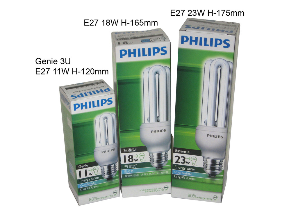 E27 18W  23W 3U Philips