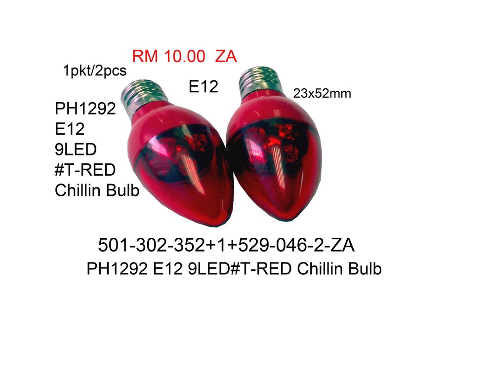 501302352 PH1292 E12 9LED  T RED Chillin Bulb