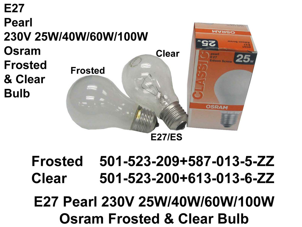 501 513 500 E27 Peari 230V 25W 40W 60W 100W C   F Osram Bulb copy