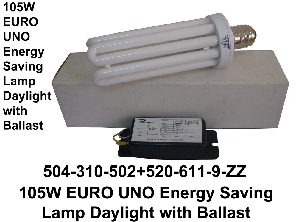 504 310 502 105W EURO UNO ENERGY SAVING LAMP DAYLIGHT W BALLAST copy
