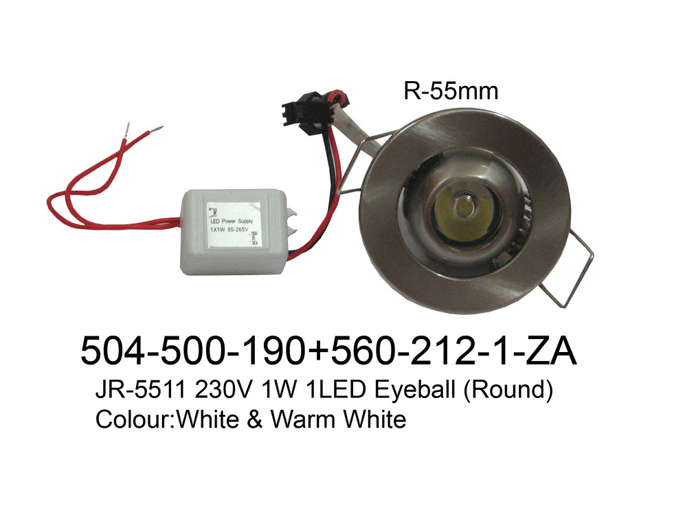 504 500 190 JR 5511 230V 1W 1LED Round Eyeball