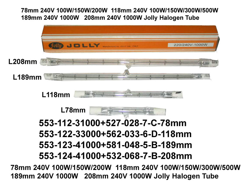 552 021 3100 78mm 118mm 189mm 208mm Jolly Halogen