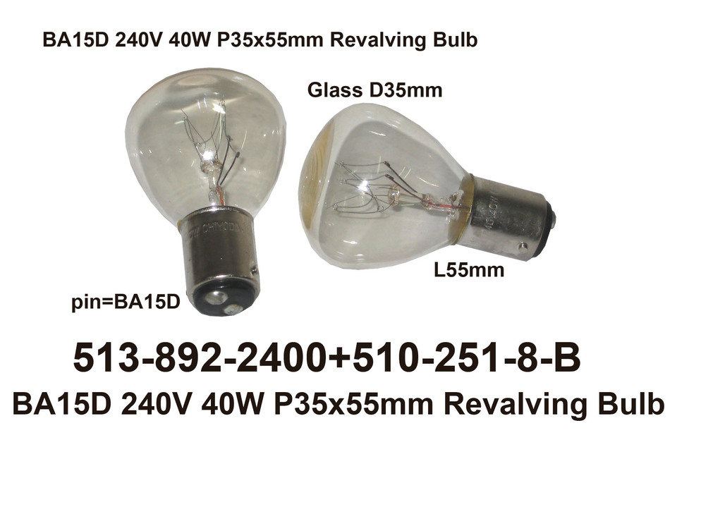 513 892 2400 BA15D 240V 40W 35x55 Revalving Bulb