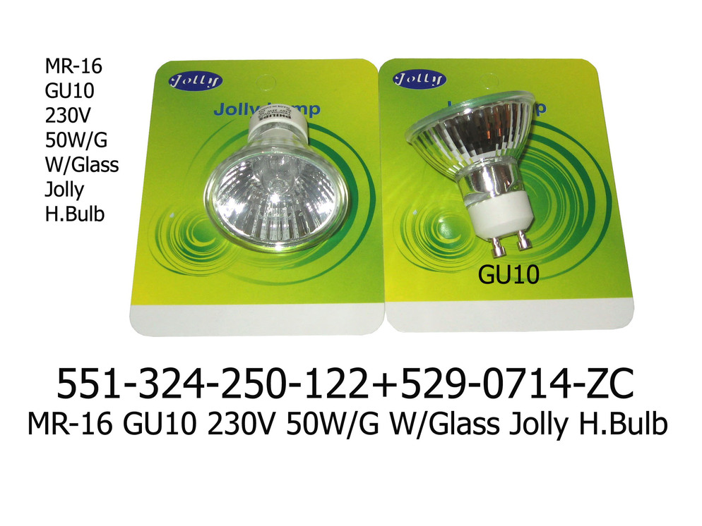 551 324 250 122 MR16 GU10 230V 50W  G W Glass Jolly