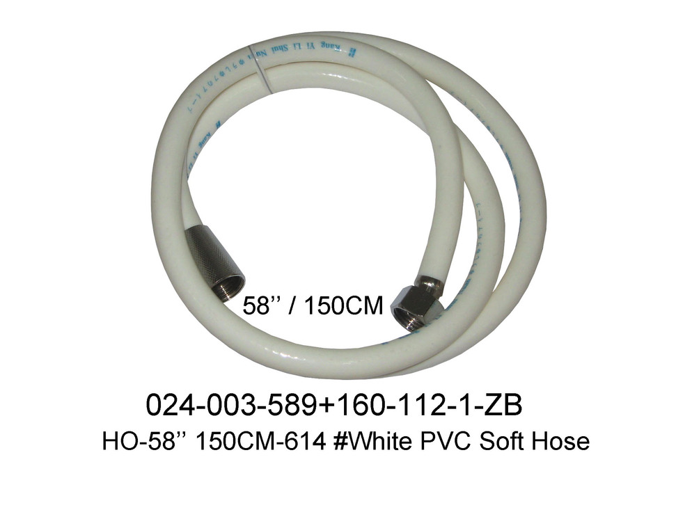 024 003 589 HO 58'' 150CM 614  614 White PVC Soft Hose