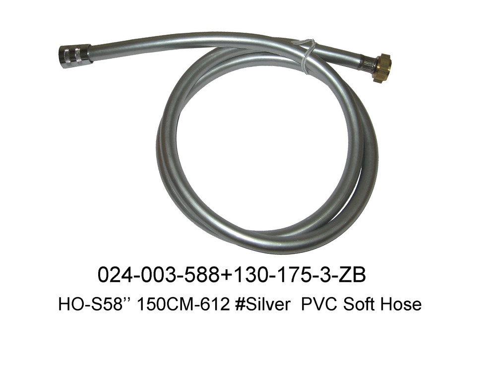 024 003 588 HO S58'' 150CM 612  Silver PVC Soft Hose